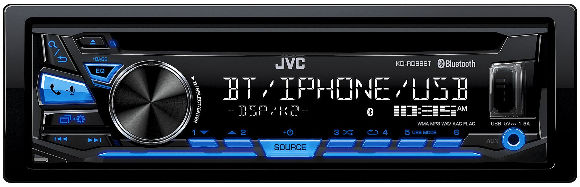 Jvc Kd-Rd88Bt Single Din Bluetooth In-Dash Cd/Am/Fm Car Stereo With Pandora Control/Iheartradio Compatibility